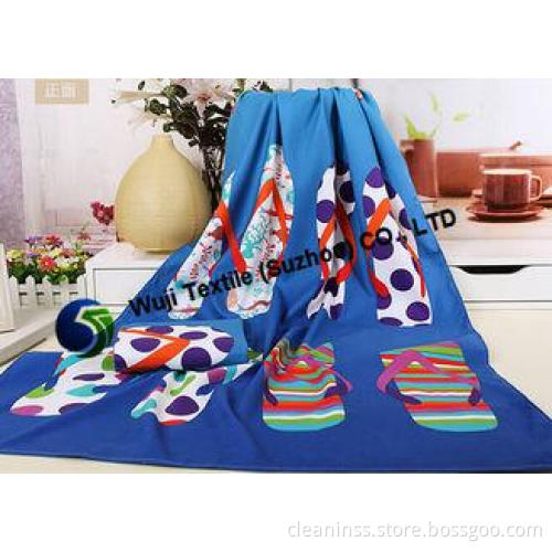 100% Polyester Microfiber Beach Towels , Pomotional Bathro